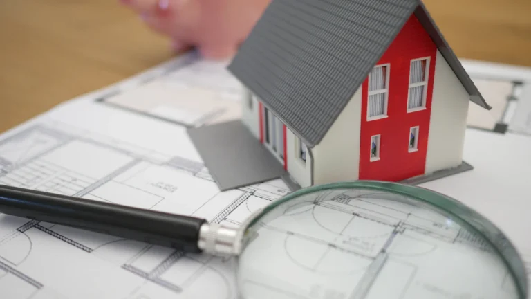 Small house model and a magnifying glass on paperwork, a look at the hidden costs of selling a house